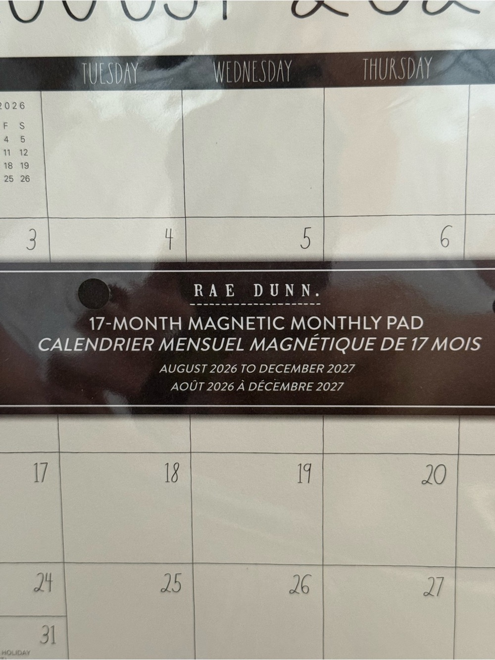 📆 Brand NEW w/Tags Rae Dunn 17 Month Magnetic Monthly Pad Aug 2026-December 2027 - Picture 2 of 6